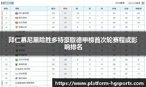 拜仁慕尼黑险胜多特豪取德甲榜首次轮赛程或影响排名