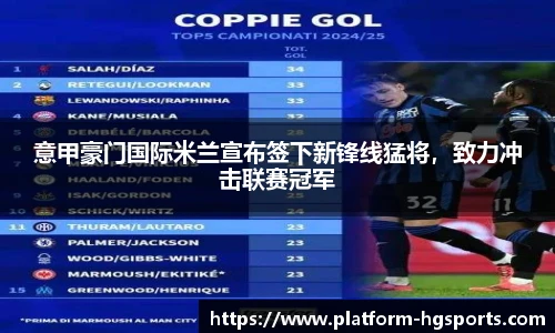 意甲豪门国际米兰宣布签下新锋线猛将，致力冲击联赛冠军